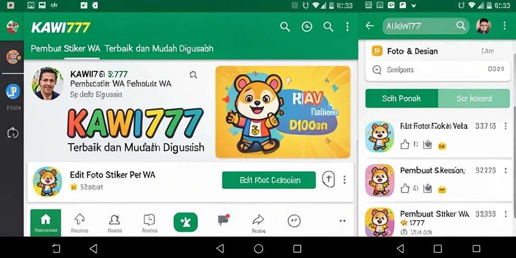 Tampilan antarmuka KAWI777 yang memudahkan pembuatan stiker.