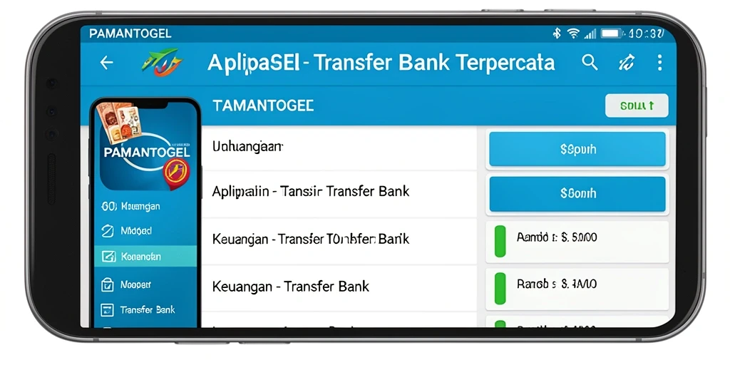 Antarmuka aplikasi <strong>PAMANTOGEL</strong> yang sederhana dan efisien untuk transfer bank.