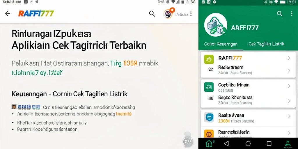 Tampilan antarmuka RAFFI777 untuk cek tagihan listrik yang intuitif.