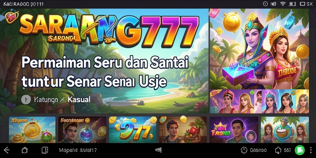 Antarmuka penuh warna dan menarik dari <strong>SARANG777</strong> saat bermain.