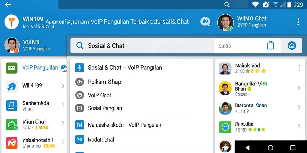 Tampilan antarmuka pengguna WIN199 untuk panggilan VoIP yang nyaman.